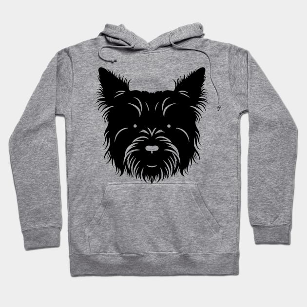 Yorkshire Terrier Silhouette Hoodie by Graceful Designs